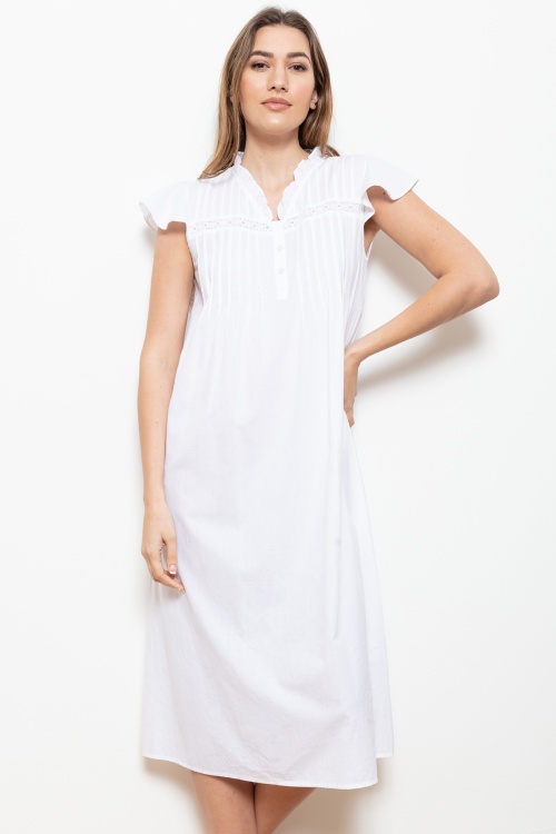 Violet Cotton Short Sleeve Nightdress
